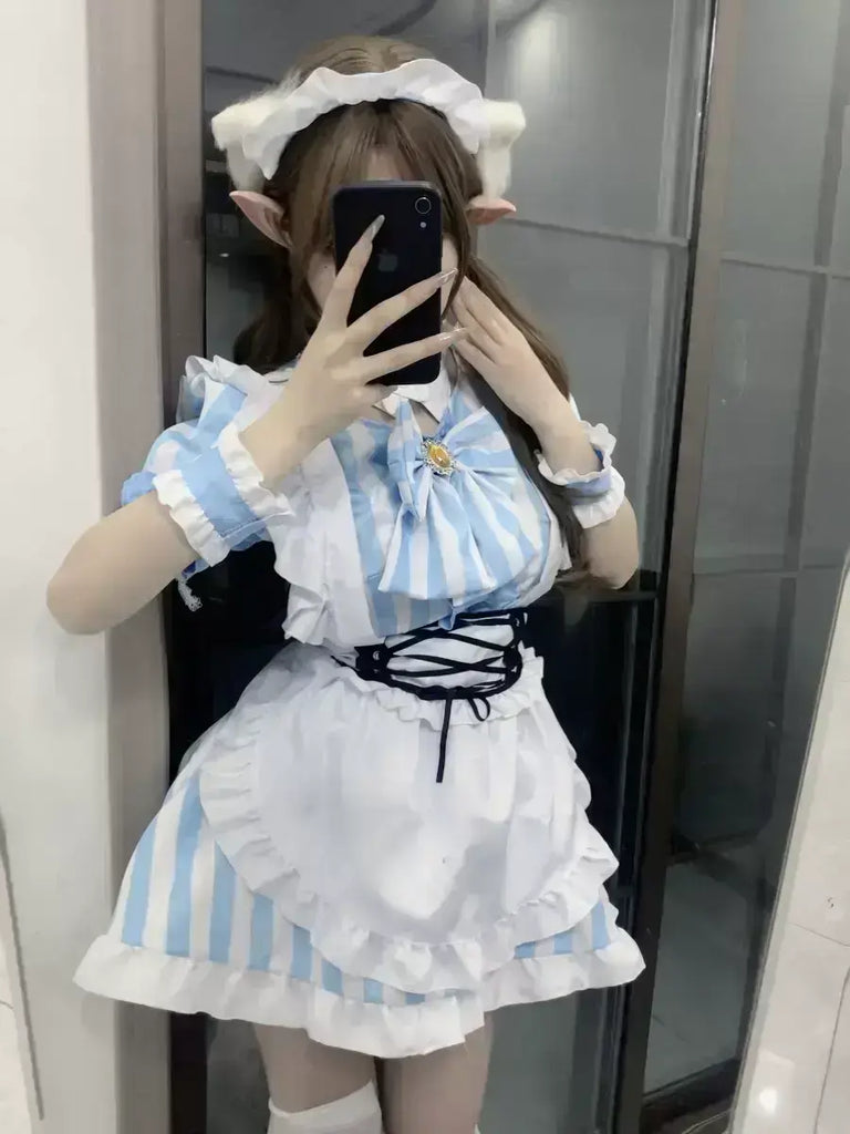 Lilymoonのレースアップリボンメイドコスプレの画像2