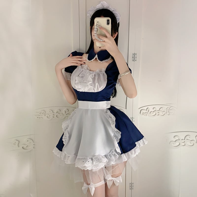 Lilymoonの清楚フリルメイドコスプレの画像4